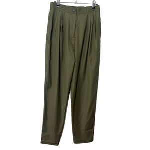 Creatures of Comfort Wool Pleated Pants Olive Green Women’s Size 4 Trousers